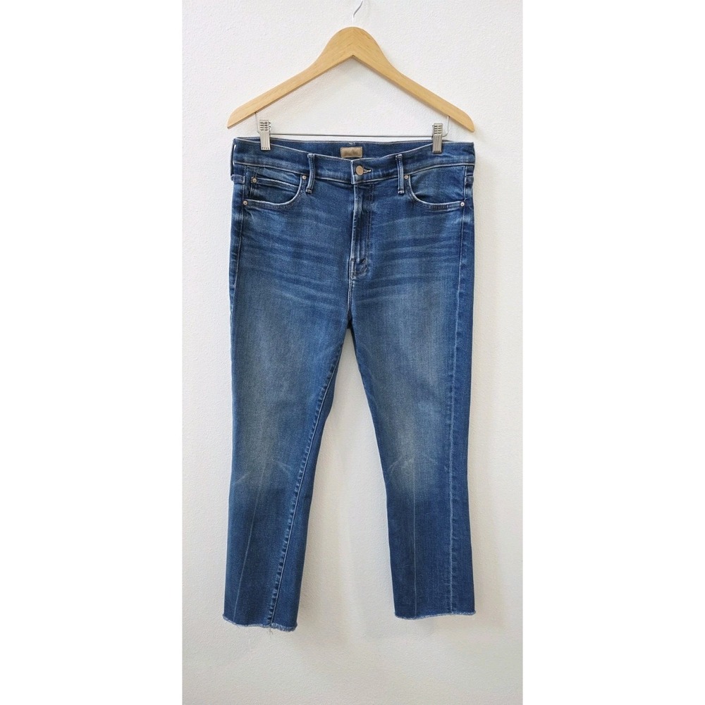 Mother The Rascal Ankle Fray In Opposites Attract Blue Jeans Women's Size 33